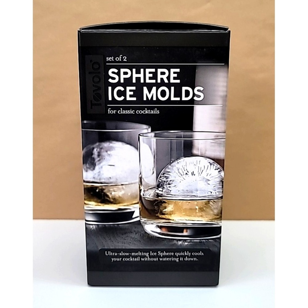 Tovolo Set of 2 Sphere Ice Molds for Cocktails/Drinks/Liquor-Ultra Slow Melting